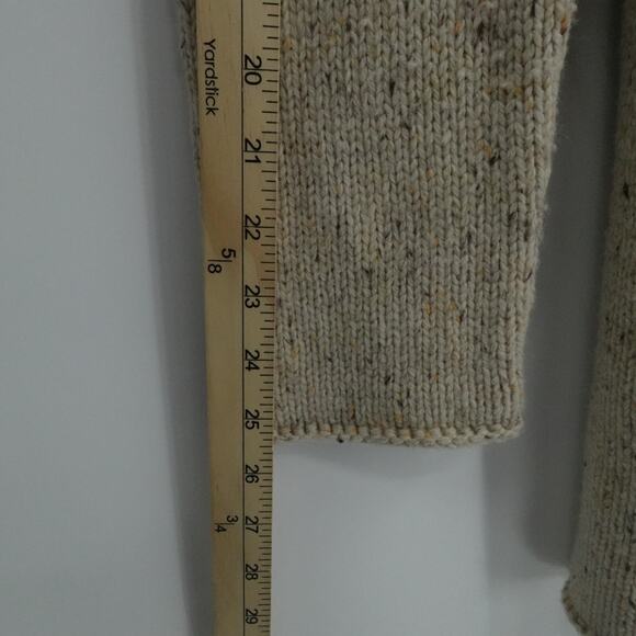 Soft Surroundings Sweater Cardigan Womens Medium Oatmeal Shawl Neck Long Toggle - Picture 7 of 12